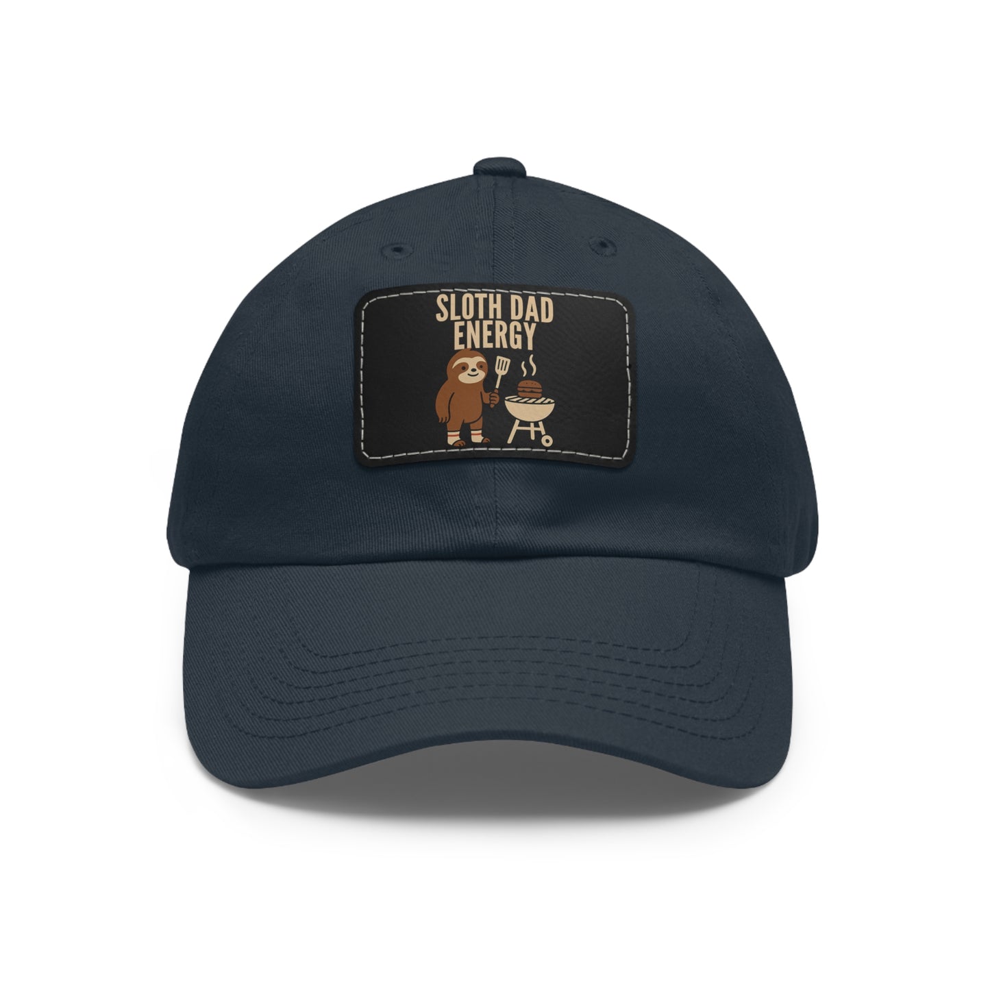 Sloth Dad Energy Leather Patch Hat