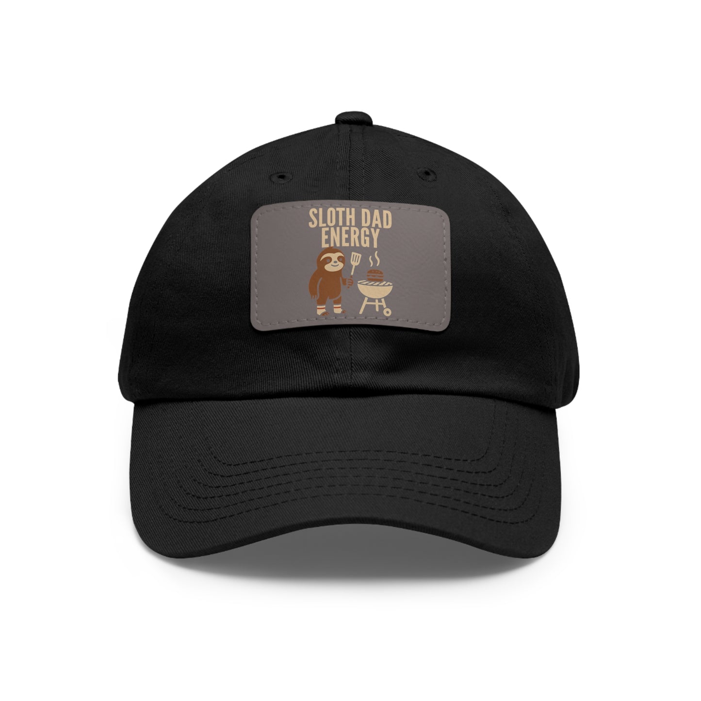 Sloth Dad Energy Leather Patch Hat