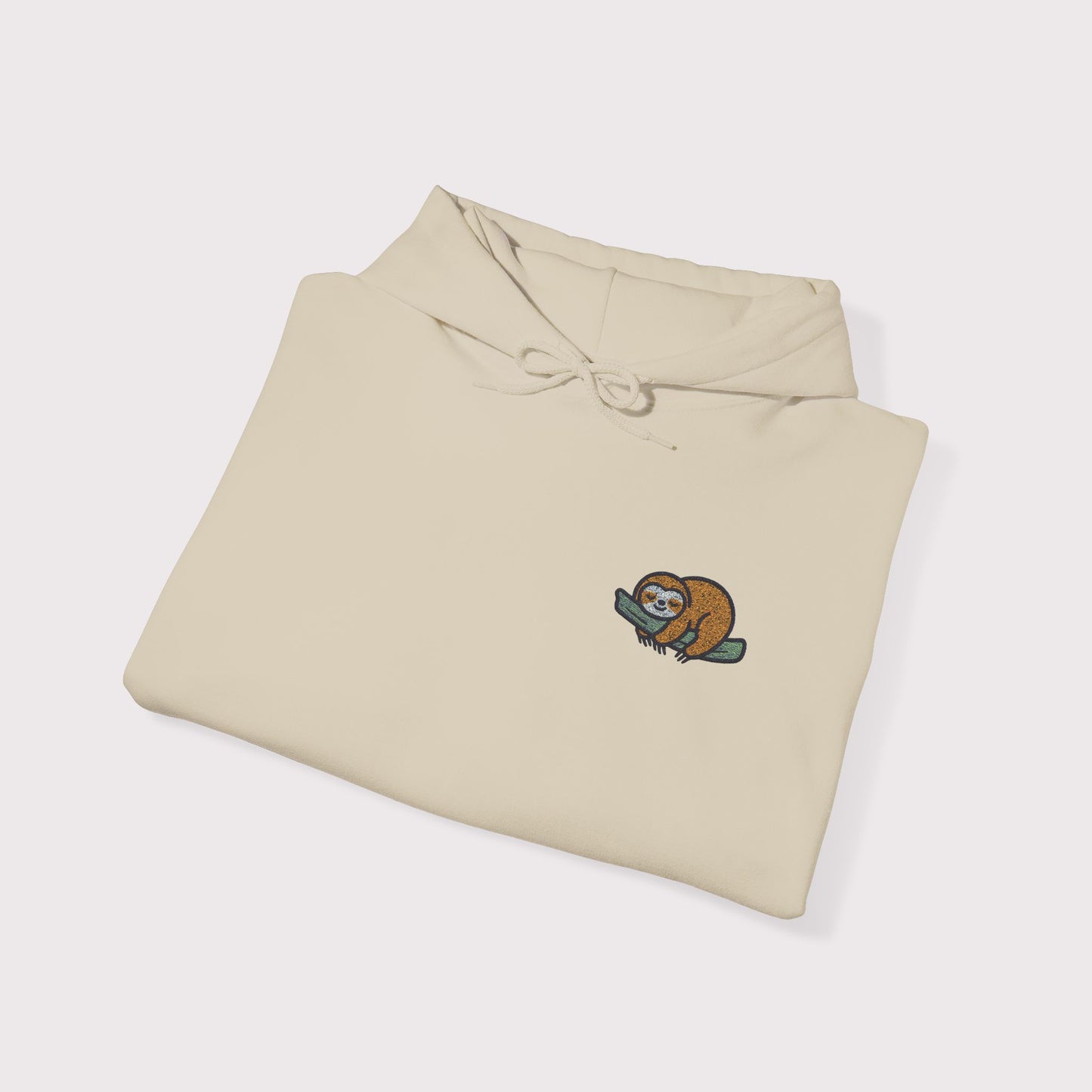 Sleeping Sloth Embroidered Hoodie
