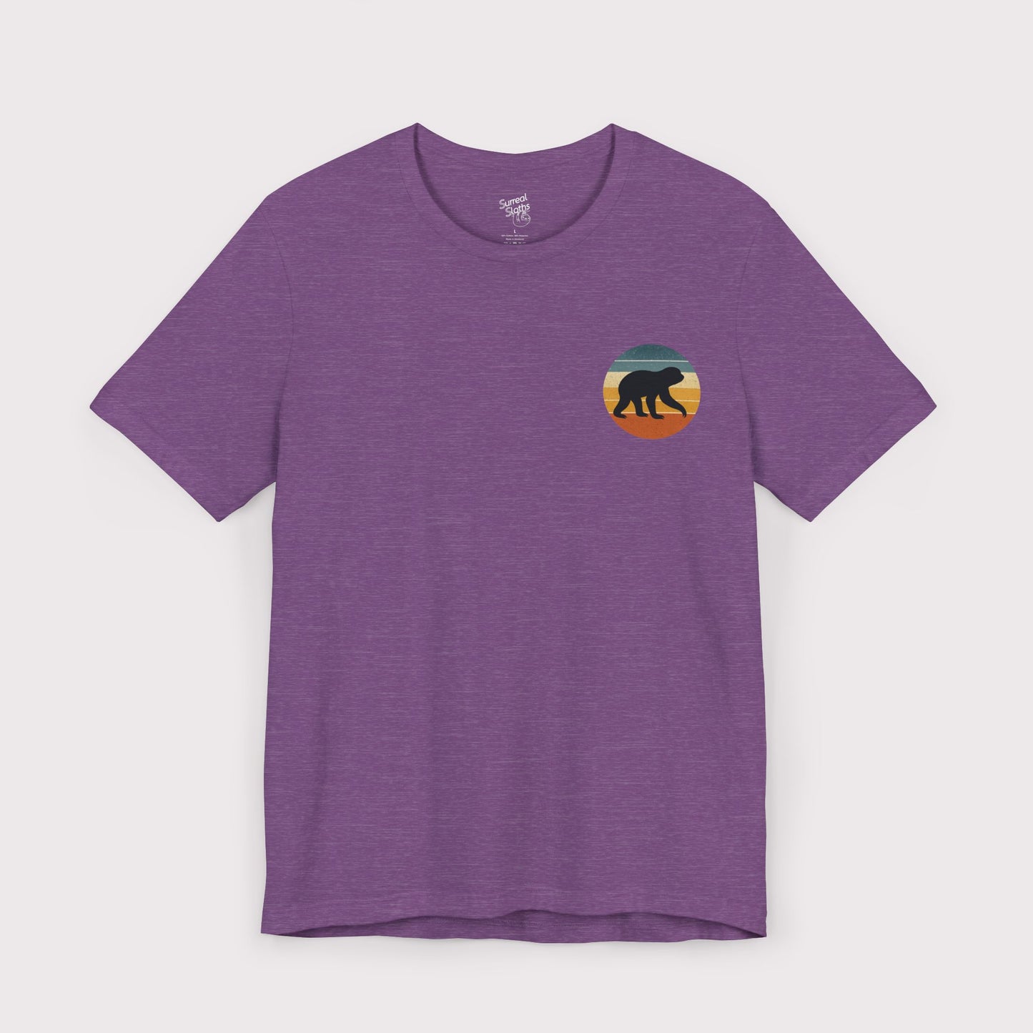 Vintage Sunset Sloth Crest T-Shirt