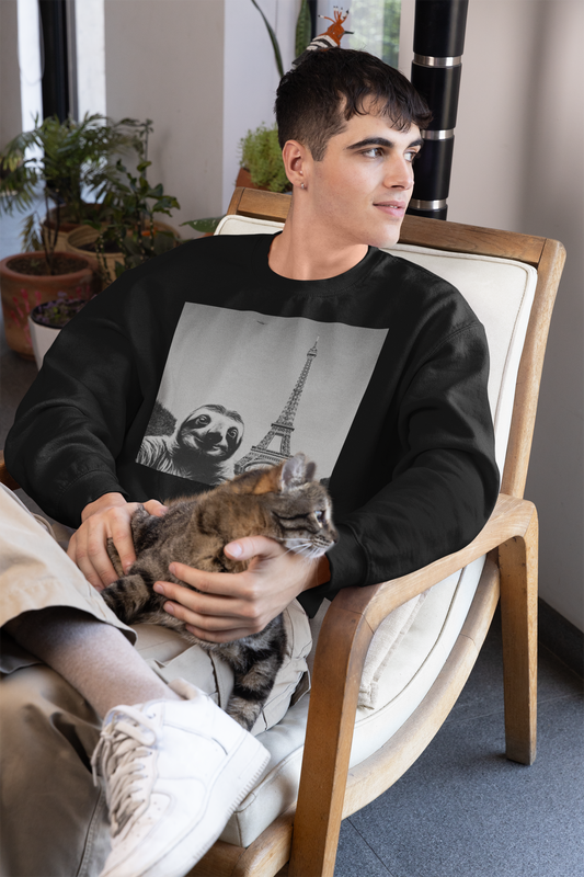 Sloth Selfie Eiffel Tower - Crewneck