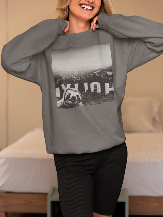 Sloth Selfie Hollywood Sign - Crewneck