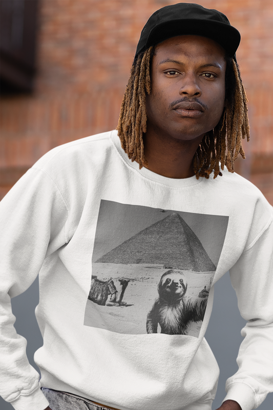 Sloth Selfie Pyramids of Egypt - Crewneck