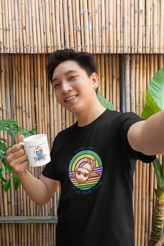 "I’m Not Late, I’m on Sloth Time" – Jersey Tee