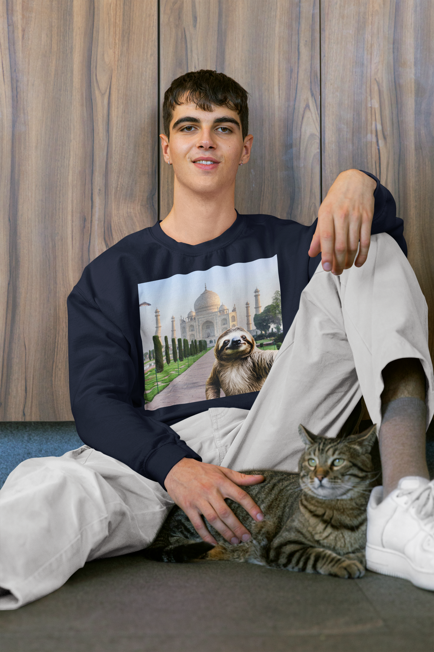 Sloth Selfie Taj Mahal - Crewneck