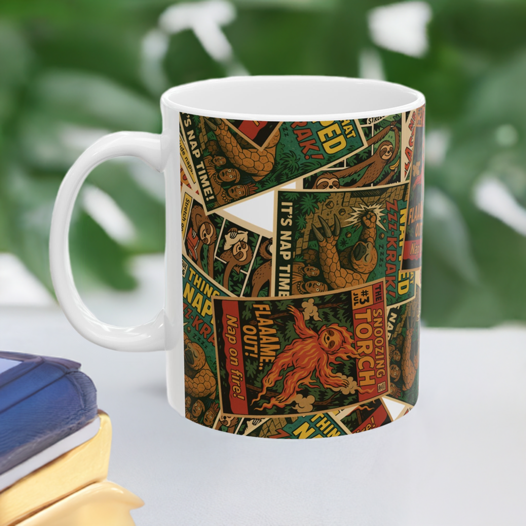 Sloth Superhero Mug Series: Snoozing Torch, Elastinap & Thing That Napped