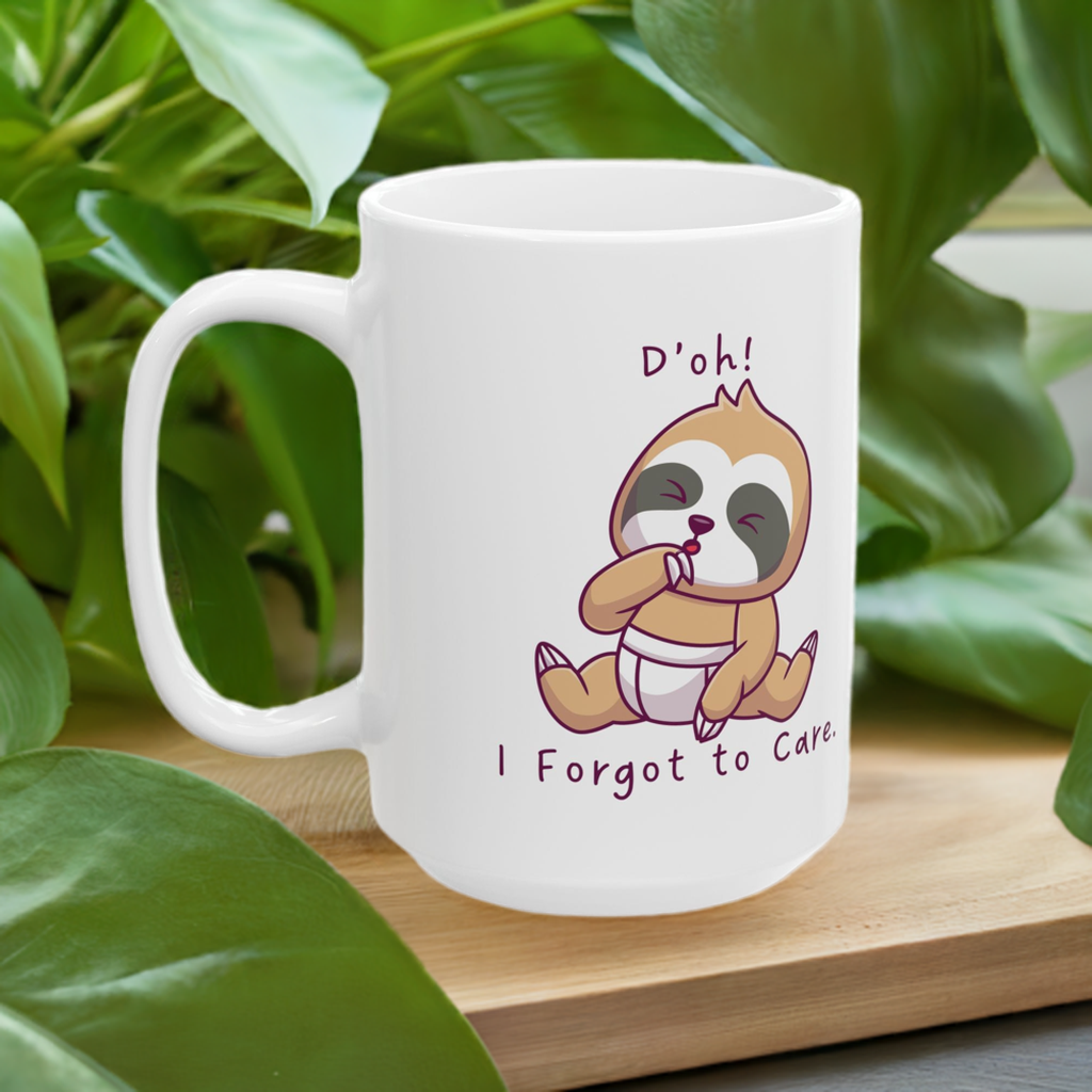 Sloth Mug - D'oh! I Forgot to Care.