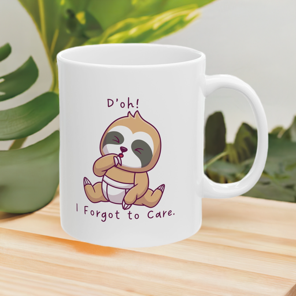 Sloth Mug - D'oh! I Forgot to Care.