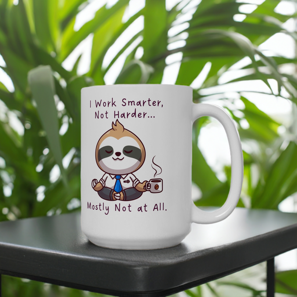 Sloth Mug – I Work Smarter, Not Harder