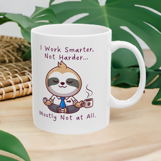 Sloth Mug – I Work Smarter, Not Harder