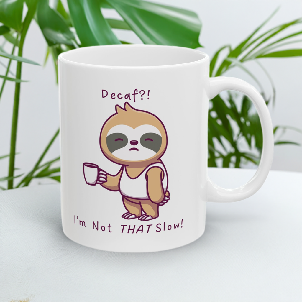 Sloth Mug – Decaf?! I’m Not That Slow!