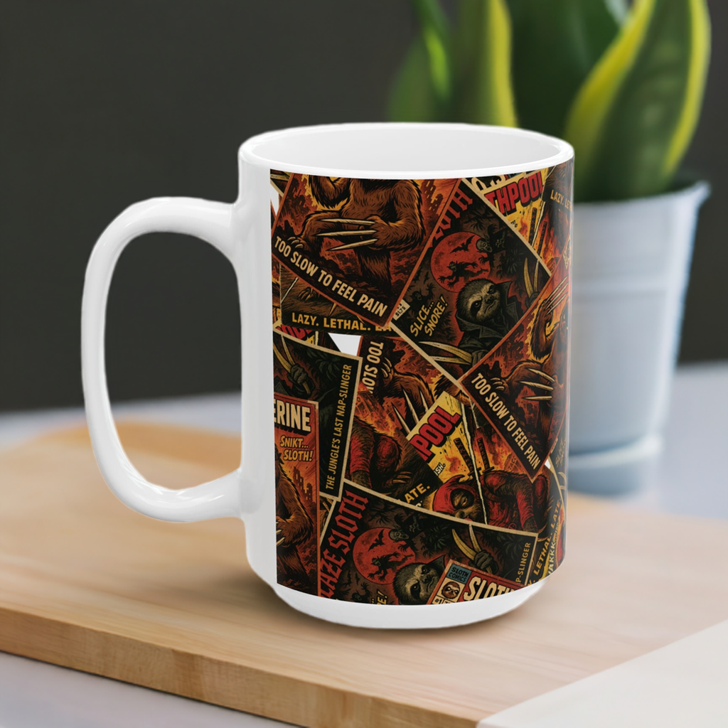 Sloth Superhero Mug Series: Slotherine, Slothpool & Blaze Sloth