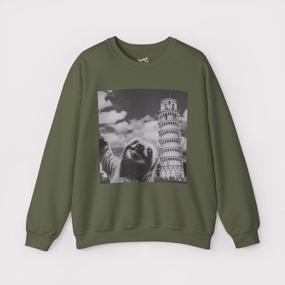Sloth Selfie Leaning Tower of Pisa - Crewneck