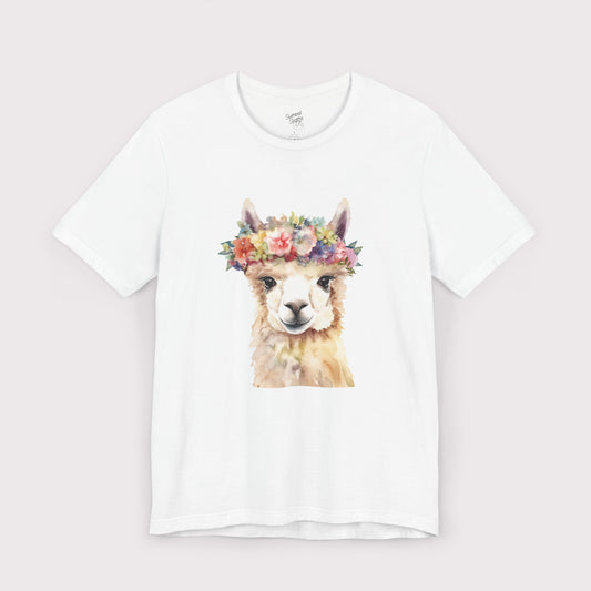 Floral Crown Llama - Jersey Tee