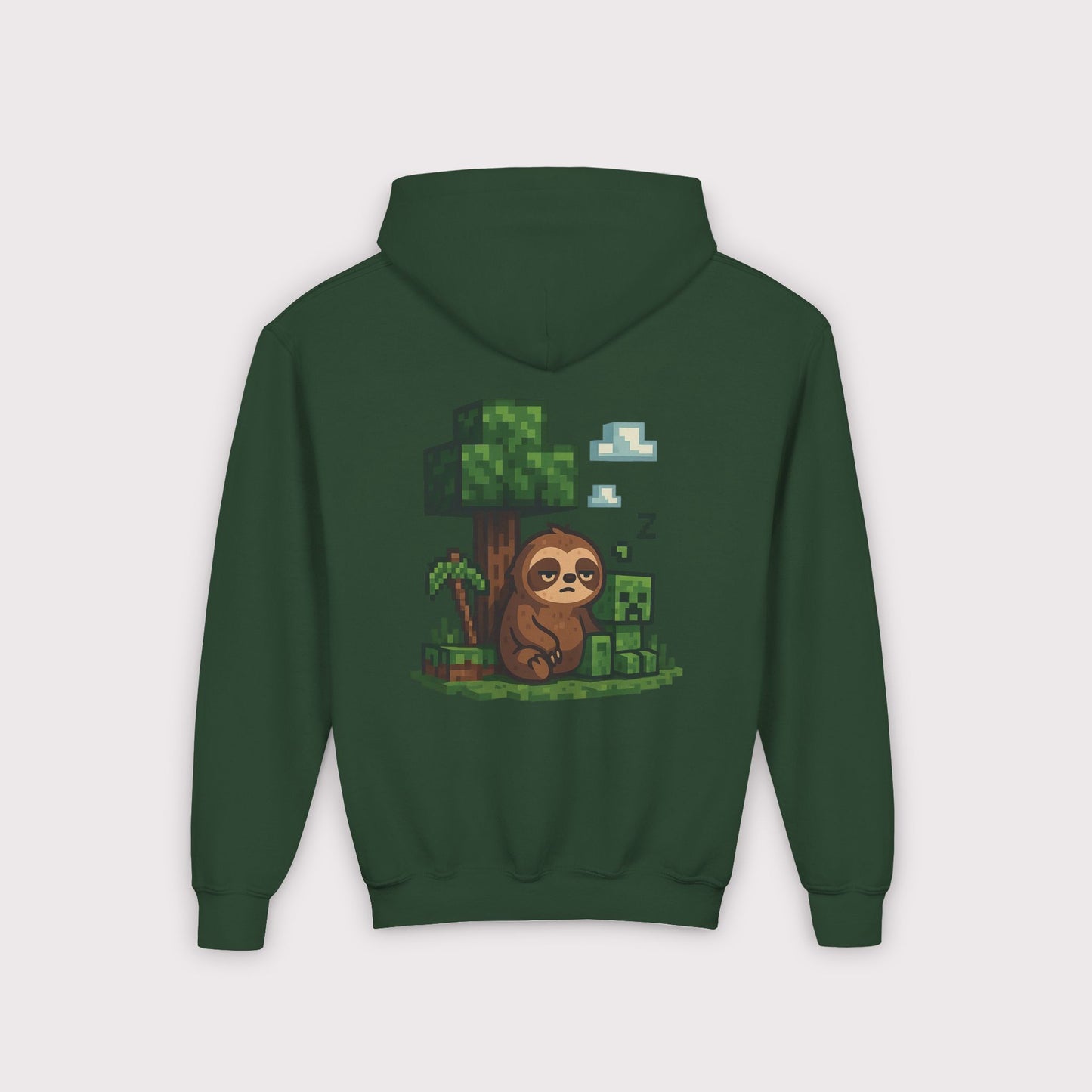 Pixel Sloth & Creeper Kids Hoodie