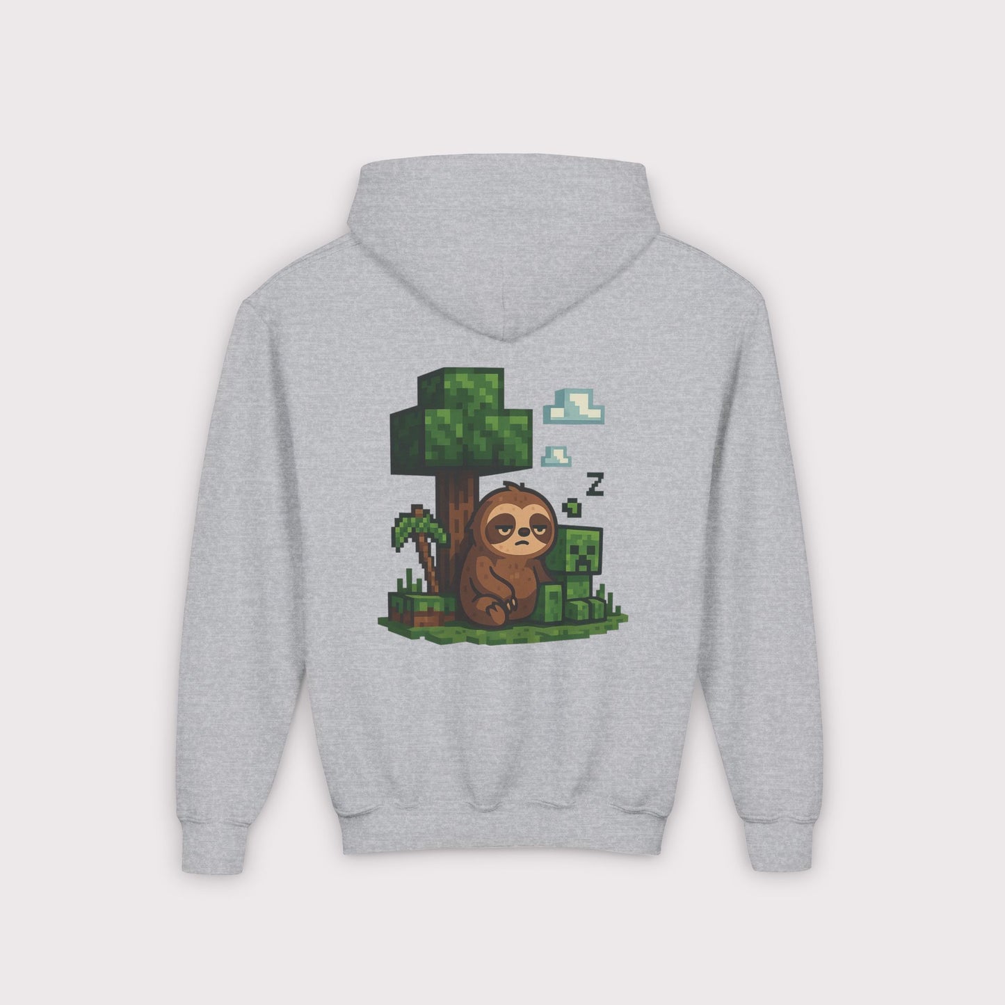 Pixel Sloth & Creeper Kids Hoodie