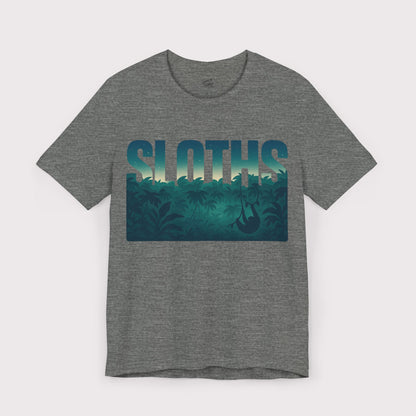 Sloths Jungle Text T-Shirt