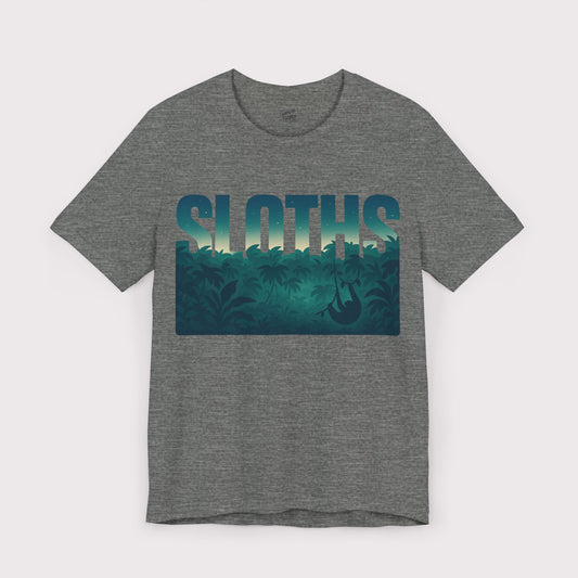 Sloths Jungle Text T-Shirt