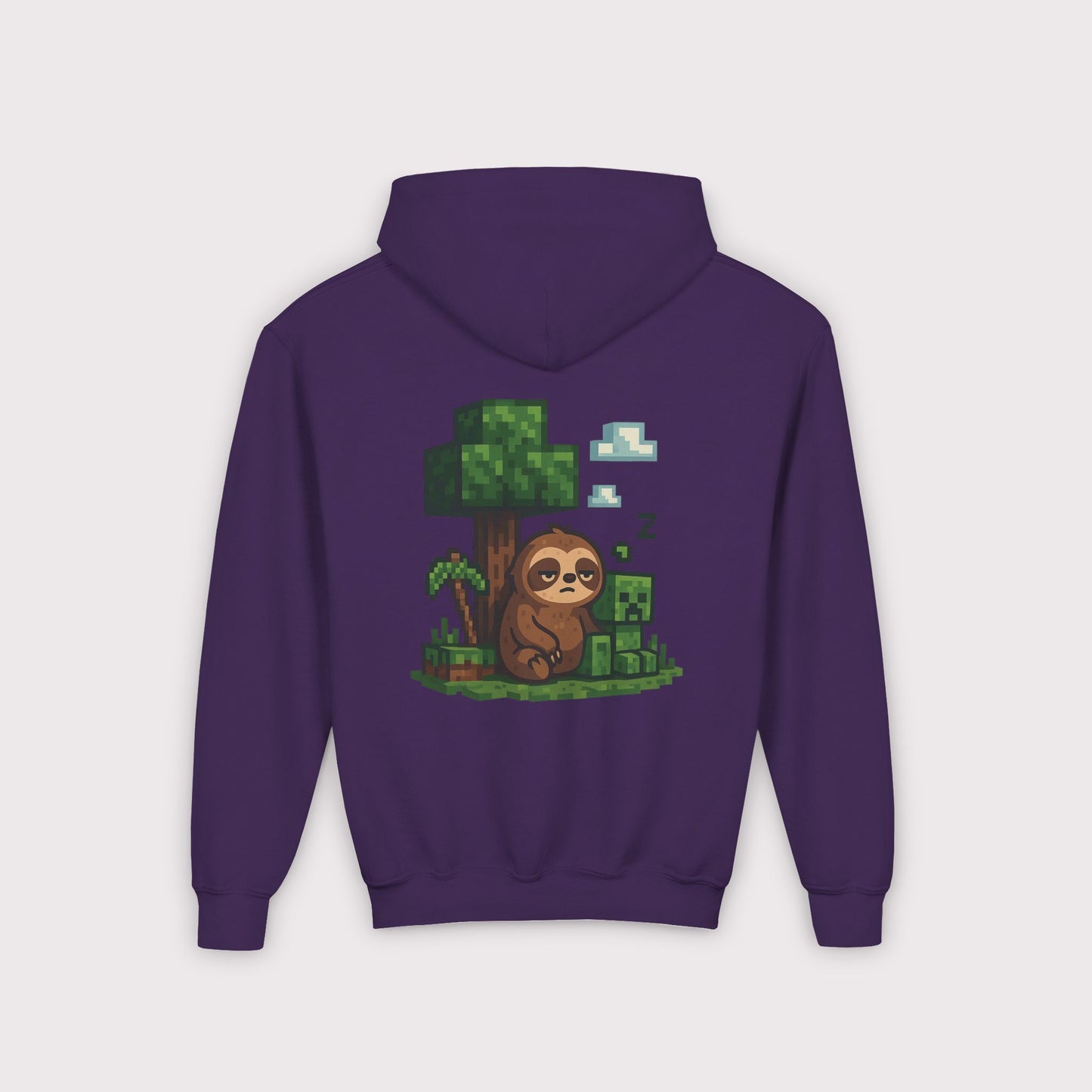 Pixel Sloth & Creeper Kids Hoodie