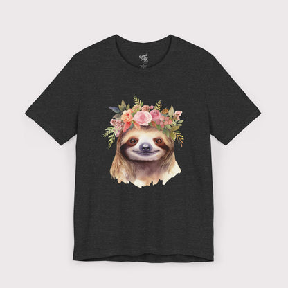 Floral Crown Sloth - Jersey Tee