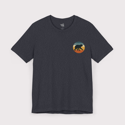 Vintage Sunset Sloth Crest T-Shirt