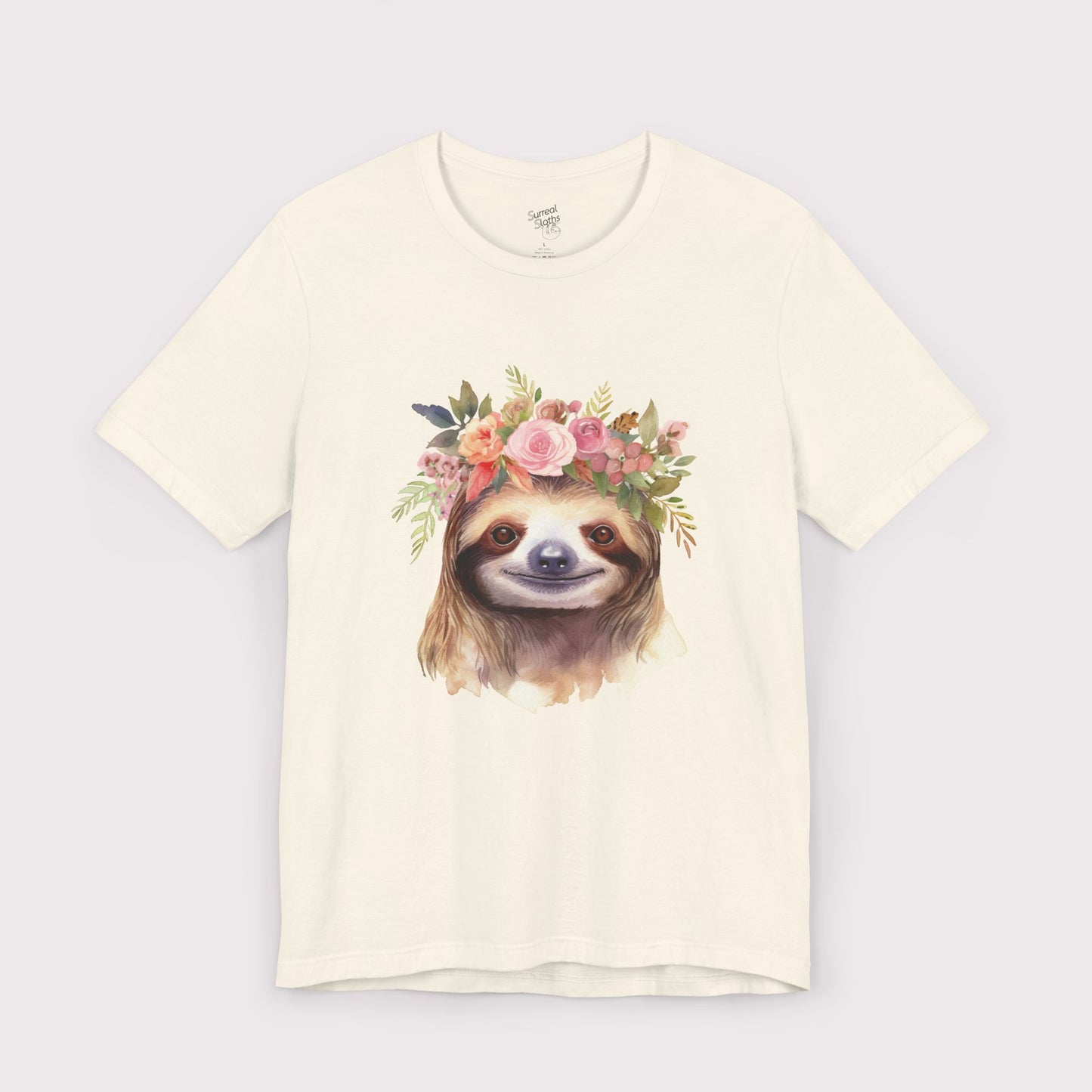 Floral Crown Sloth - Jersey Tee