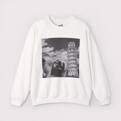 Sloth Selfie Leaning Tower of Pisa - Crewneck