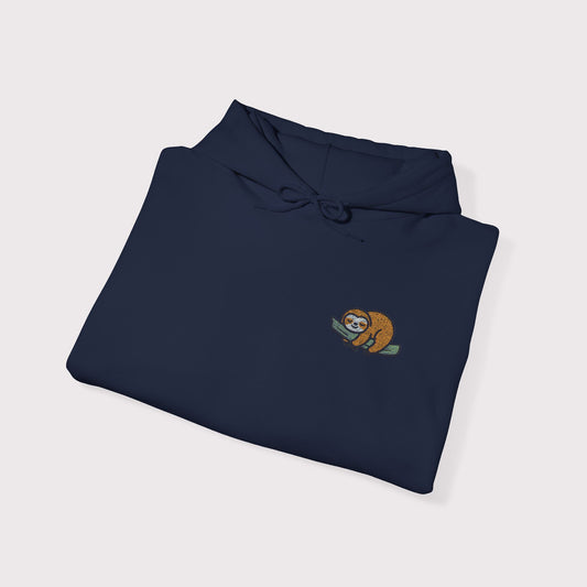Sleeping Sloth Embroidered Hoodie