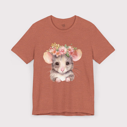 Floral Crown Mouse - Jersey Tee