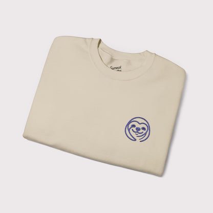 Sloth Line Art Embroidered Crewneck Sweater