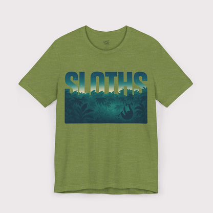 Sloths Jungle Text T-Shirt