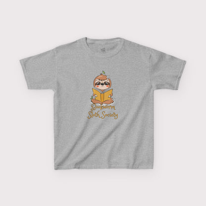 “Bookworm Sloth Society” Kids Tee