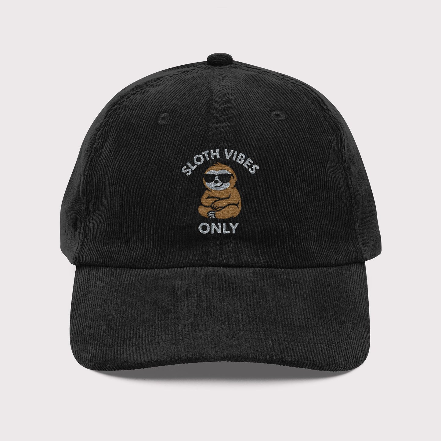 Sloth Vibes Only Corduroy Hat