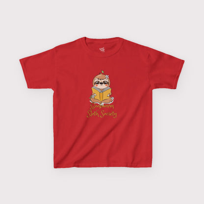 “Bookworm Sloth Society” Kids Tee