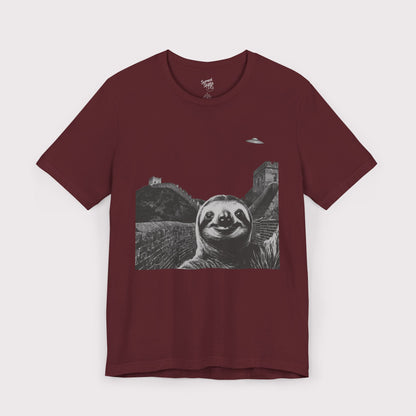Sloth Selfie - Great Wall of China - Jersey Tee