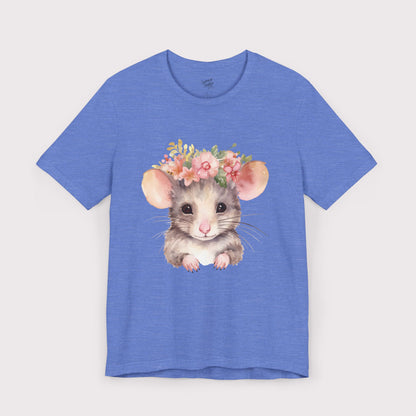 Floral Crown Mouse - Jersey Tee