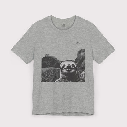 Sloth Selfie - Great Wall of China - Jersey Tee