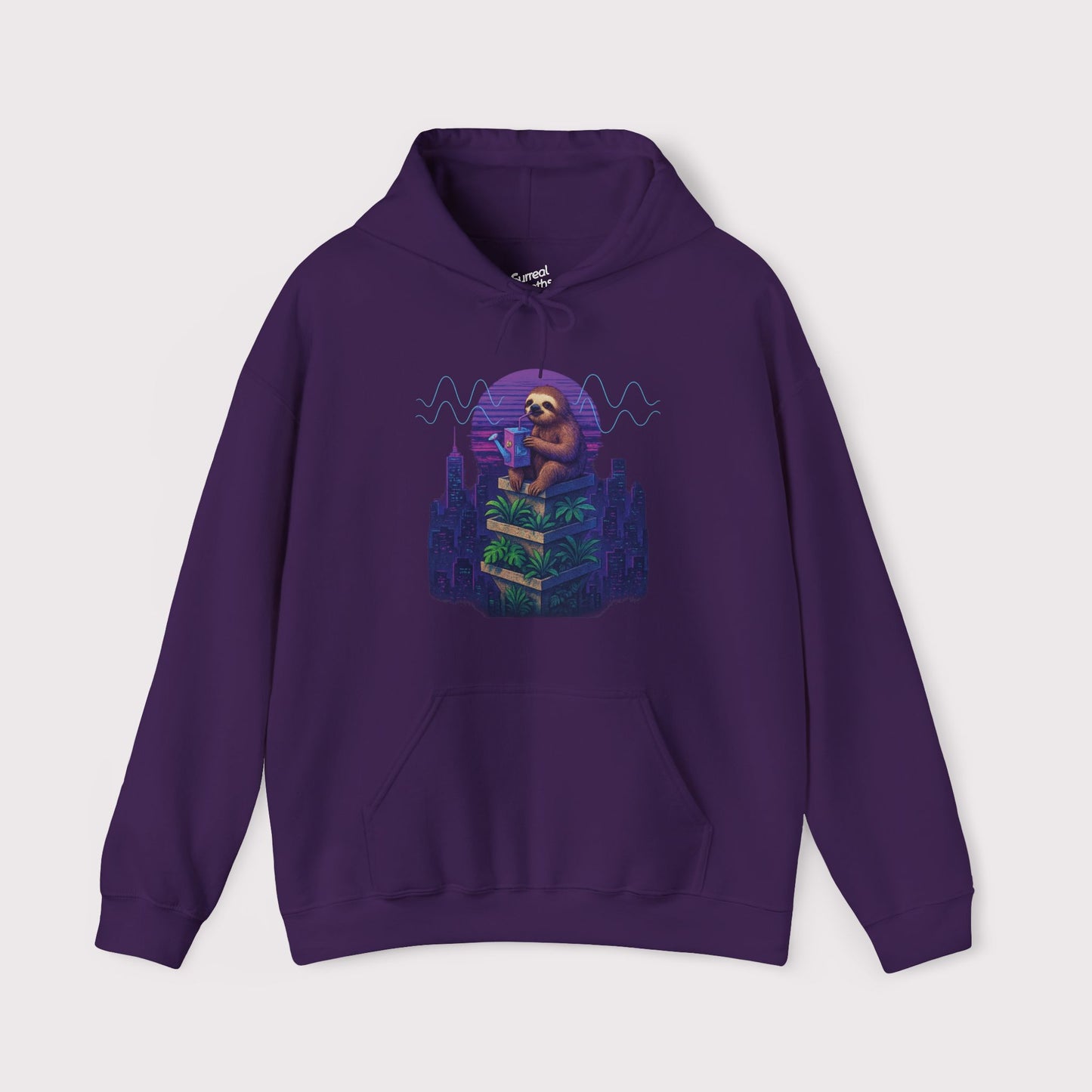 Neon Nights Sloth Hoodie
