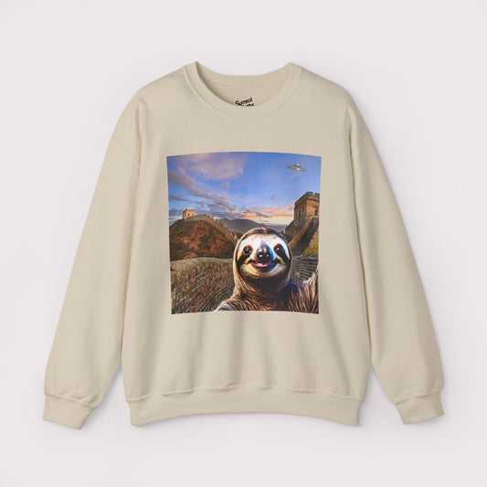 Sloth Selfie Great Wall of China - Crewneck