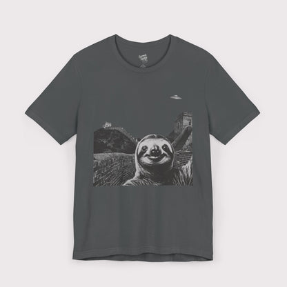 Sloth Selfie - Great Wall of China - Jersey Tee