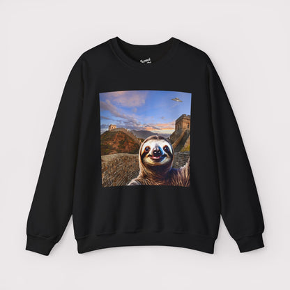 Sloth Selfie Great Wall of China - Crewneck