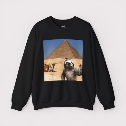 Sloth Selfie Pyramids of Egypt - Crewneck