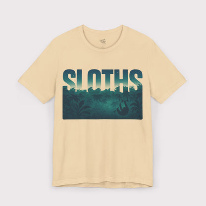 Sloths Jungle Text T-Shirt