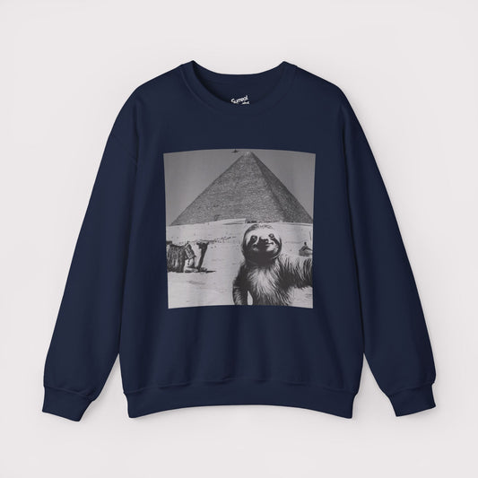 Sloth Selfie Pyramids of Egypt - Crewneck
