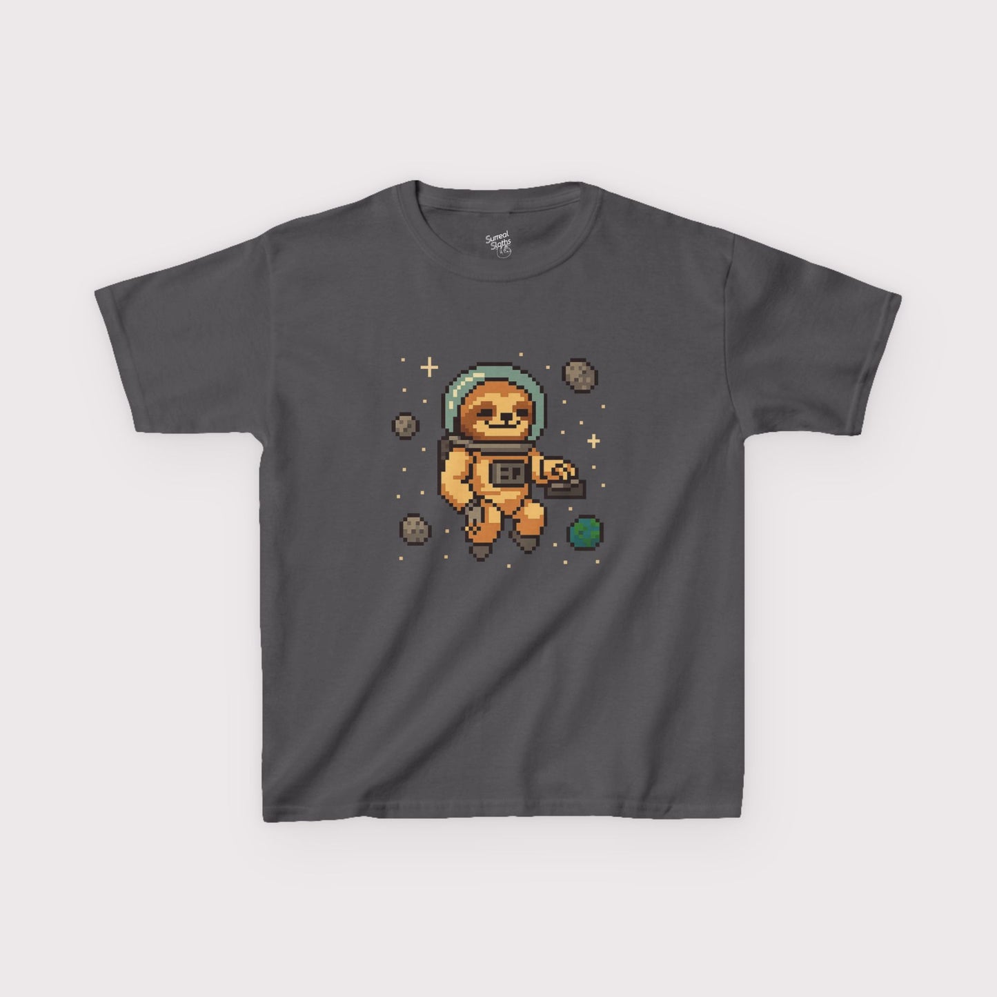 Pixel Space Sloth Kids T-Shirt
