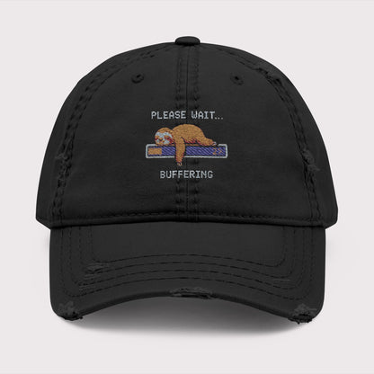 Please Wait… Buffering Distressed Hat