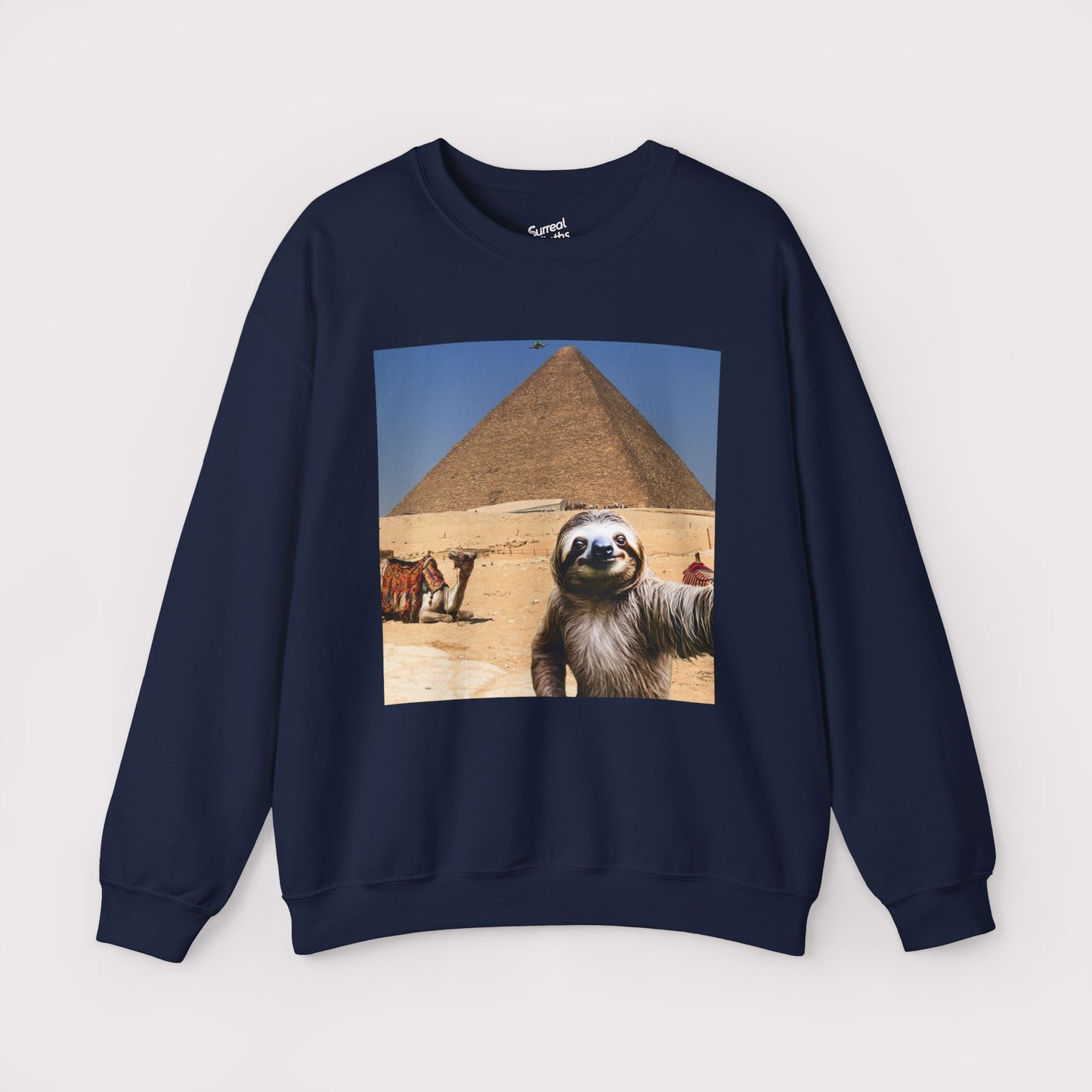 Sloth Selfie Pyramids of Egypt - Crewneck