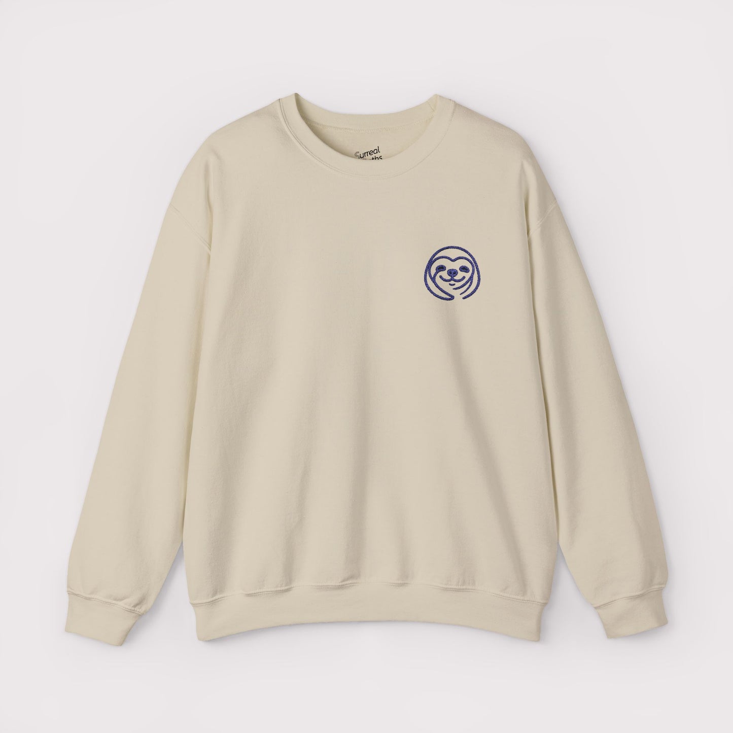 Sloth Line Art Embroidered Crewneck Sweater
