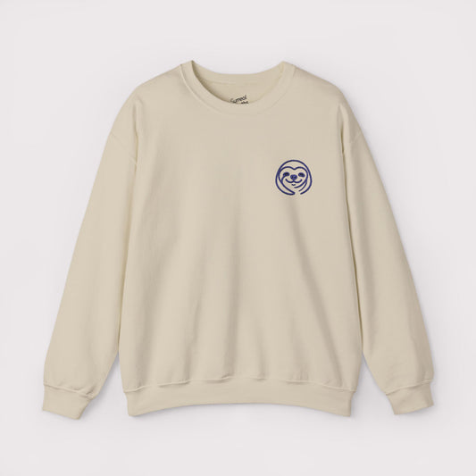 Sloth Line Art Embroidered Crewneck Sweater