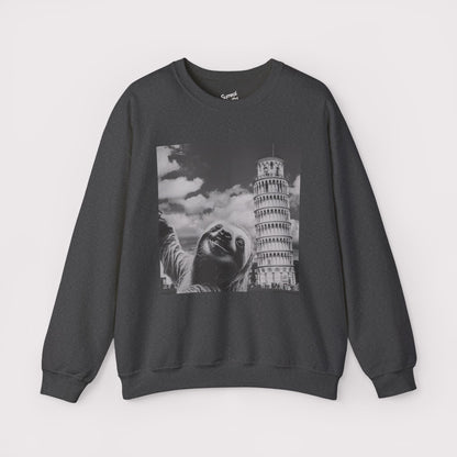 Sloth Selfie Leaning Tower of Pisa - Crewneck